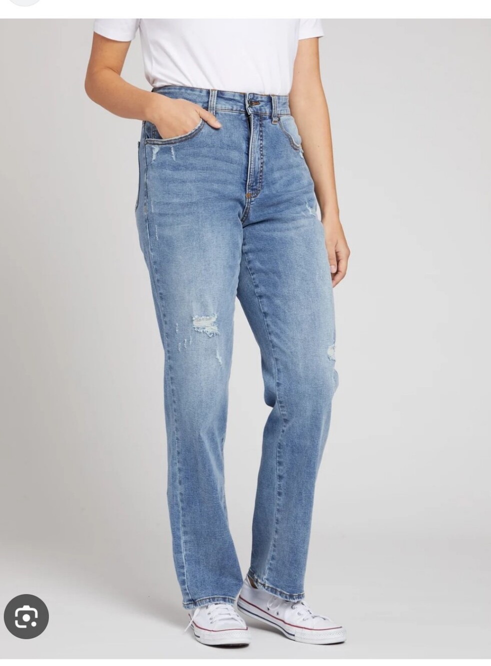 A.N.A High-Rise Straight Leg Jeans in Light Medium Wash Size 16
